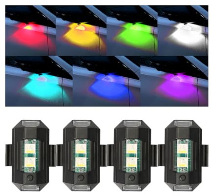 CGEAMDY 4 Pezzi Luce Stroboscopica per Droni, Luci Anti Collisione per Moto, Mini Droni Luce Lampeggiante, Accessori Strobe Drone Light Decorazione Universale per Droni Motos ATV Biciclettes