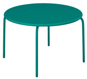 Vente-unique-Gartentisch rund - D. 110 cm - Metall - Blau - MIRMANDE von MYLIA