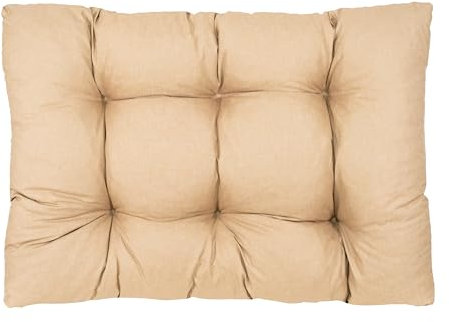 PFM HOME Palettenkissen 120 x 80 cm Outdoor-Kissen für Palettensofa Palettenmöbel Europaletten - Sitzkissen Wasserdicht - Paletten-Auflagen Gesteppt - Beige