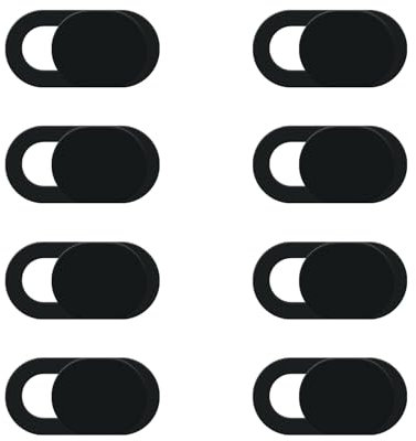 Tabanzhe Webcam Cover-8PCS Privacy Camera Covers Slide Ultra Thin Phone Laptop Camera Sliding Cover for Smartphone Desktop Computer Tablet, Accessories(Black)
