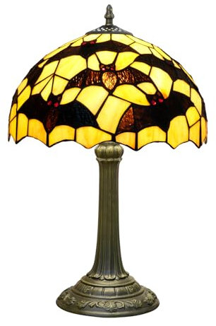 Tiffany Lampe Schwarze Fledermaus Stil Glasmalerei Tischlampe Vintage Schlafzimmer Nachttisch Licht für Haus Schlafsaal Büro Kunsthandwerk Antik Dekor Akzent Ästhetik Nachttisch Leselicht