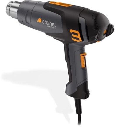 Steinel HM 1920 E Hot Air Gun, 2000 W Heat Gun, 80°-600°C, Ceramic Heater, Hot Air Blower for Shrinking, Foiling, Plastic Welding, 230 V