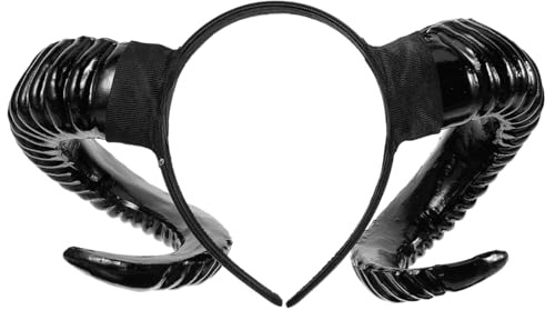 IMIKEYA Hörner Haarreif Halloween Kostüm Schwarz Teufel Dämon Hörner Haarreifen Cosplay Zubehör Schafbock Stirnband Kopfbedeckung für Halloween, Mottoparty, Karneval