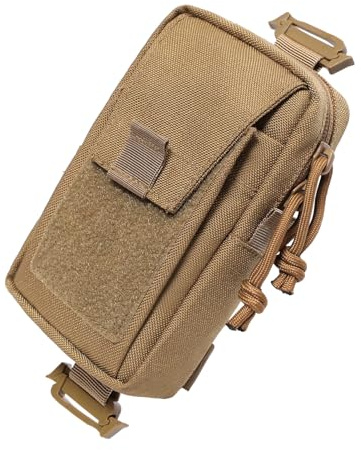Handytasche, multifunktionaler Schultergurt, Handytasche, robuster Rucksack, Schulterriemen, Outdoor-Schultertasche, Rucksack-Befestigungstasche für Damen und Herren, khaki, Refer to description