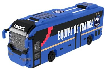 FOCO Offizielles Lizenzprodukt Fédération Française de Football BRXLZ-Steine 3D-Fußball-Reisebus BAU-Set
