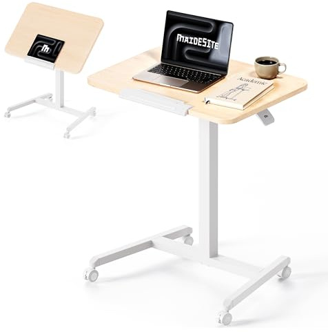MAIDeSITe Fit Pro Over Bed Table with Wheels, Height Adjustable Desk