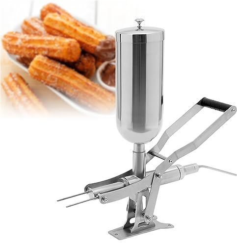 Gastro - Siringa per guarnire in acciaio inox con 4 beccucci, siringa manuale per ciambelle di Berlino, per marmellate, pasta sfoglia, ciambelle, pane, pasta sfoglia, pasta sfoglia