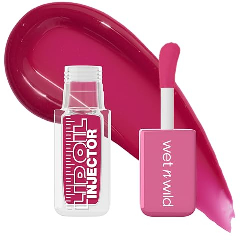 Wet n Wild, Plumping Lip Oil Injector, Glänzendes Finish, Lip Stain mit Ingweröl und Capsicum-Extrakt für vollere Lippen, Leichte, nicht klebende Formel, Flirt Filter