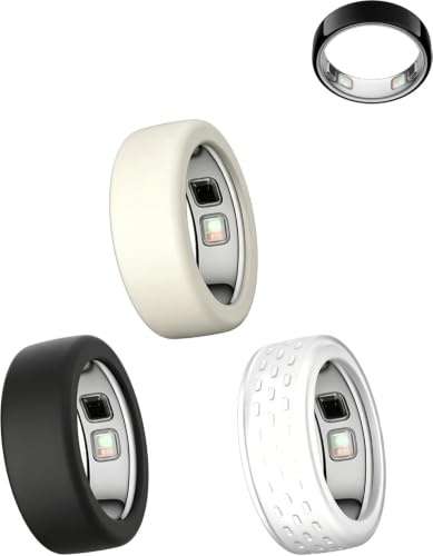 Silicone Cover Compatible with Oura Ring 5, 3-Pack Smart Ring Protector Sleeves,Soft Anti-Scratch Protective Case,Lightweight Ring Guards for Daily Wear (Set F, M(10-13))