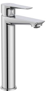 Roca Monodin - Grifo Monomando Lavabo Caño Alto Cold Start, Cuerpo Liso, Apertura en Agua Fría, Ahorro de Agua y Energía, 5 l/min, Cartucho Cerámico Cromo, A5A348GC00