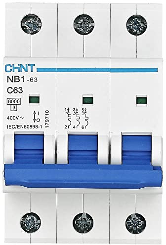 Chint NB1-63C3P50 Miniatur-Sicherungsschalter, 50 A, 3-polig, C-Curve, 6 kA