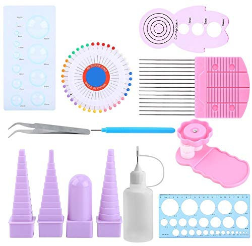 Yosoo 11Pcs Papier Craft Outils pour Quilling kit de Moule à Pince à sertir Peigne Règle Broches Buddy Ensemble de décoration de Fleurs