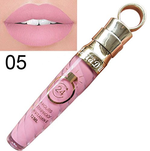 Allbesta Matte Liquid Lipstick Make-Up Lipgloss Lippenstift Wasserfest Langlebig (1 x 12 ml) (5#)