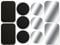 AJOXEL [10 Pièces Plaques Métalliques avec Adhésif (6 Rondes 4 Rectangulaires) pour Support Téléphone Voiture magnétique/Support Voiture Aimanté Universel Metal Plate pour Smartphone - Noir+Argent