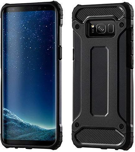 cofi1453 Schutzhülle Bumper Hybrid Armor kompatibel mit LG Q6 Silikon Hülle Zubehör Tasche in Schwarz