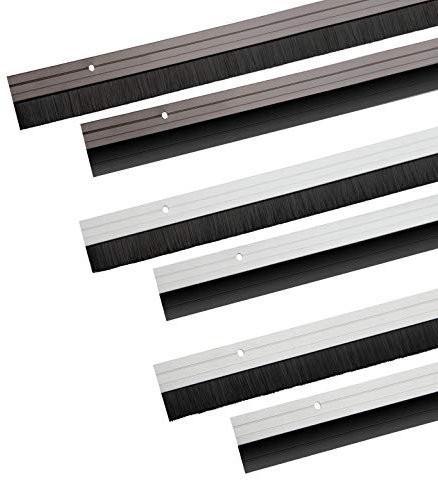 Türbodendichtung Silber aus Aluminium mit Bürstendichtung zum Schrauben 100cm