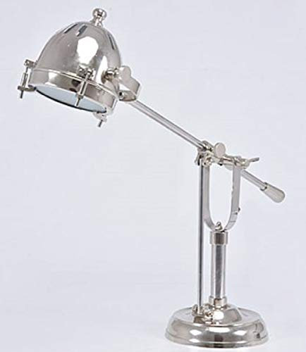 Casa Padrino Luxus Tischleuchte Silber 63 x 18 x H. 52 cm - Messing Schreibtischlampe
