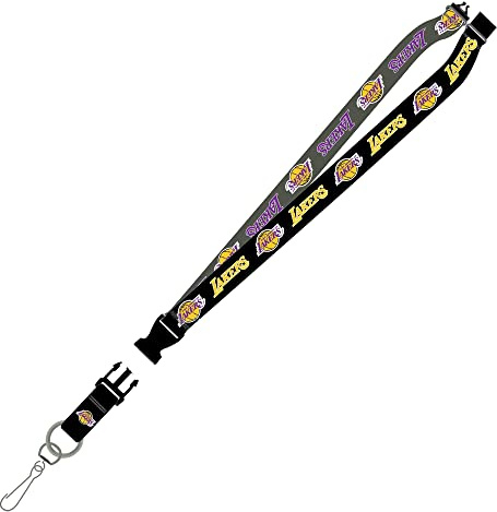 Pro Specialties Group Los Angeles Lakers Schlüsselband, zweifarbig, Schwarz/Anthrazit