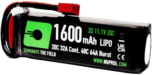 NUPROL Power - 11.1v LiPo 1600mAh 3S Deans [Rate 20C @ 32A] [Burst 40C @ 64A] - Stick