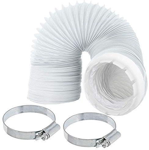 Spares2go 4 m Lüftungsschlauch + Adapter kompatibel mit Crosslee White Knight Wäschetrockner + 2 x Rohrklemmen