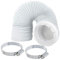 SPARES2GO Manguera de ventilación de 4 m + adaptador compatible con secadora Crosslee White Knight + 2 clips de abrazadera para tuberías