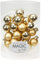 MAGIC 25 STK. Weihnachtskugel 2cm Glas Weihnachtsschmuck Weihnachtsdeko Deko Box (Brokatgold Gold Glanz/matt)