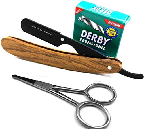 Holz Rasiermesser 100 Derby Rasierklingen Rasierer Rasur Razor Bartschere NATRA