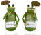 B2S BACK2SEASON Zaunfigur Frosch Willkommen und Wetterfrosch Eisen Zaundeko Zaunhocker H=18 cm 2 er Set