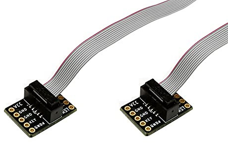 Treedix JTAG Breakout Board Adapter Konverter SWD Breakout Jtag Debug-Board mit 2 Reihen 1,27 mm Pitch 10 Pins Buchse IDC-Stecker Flaches flexibles graues Band-Jumperkabel 200 mm für J-Link