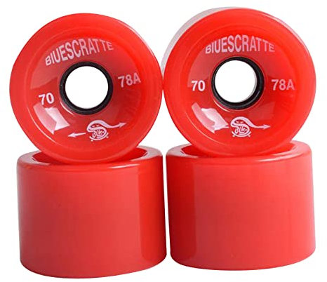 Harilla 4X 78A Härte Skateboard Rollen 70X51mm Longboard Roller, rot, 70 x 51 mm