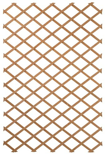 Enrejado extensible de madera, rejilla para trepadores de madera maciza, valla de celosía de madera para jardín, terraza, balcón, 50 x 150 cm natural