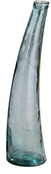 GILDE Vase Corno Petrol aus recyceltem Glas Europäische Herstellung H: 80 cm Ø 20 cm 39197