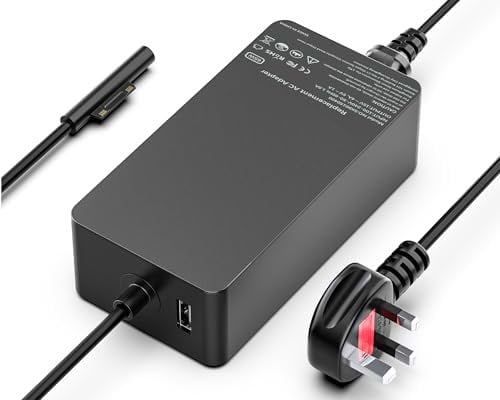 65W Laptop Charger Compatible With Microsoft Surface Pro 11/10/9/8/7/6/5/4/3/X, Surface Go 4/3/2/1, Surface Laptop 1/2/3/4/5/6/7, Surface Book 3/2/1, Surface Pro Charger Power Adapter