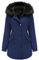 Tuopuda Manteau Femme Hiver Veste Polaire Chaud Parka Manches Longues Blouson Zippée À Capuche Hooded Coat Sweat-Shirts Outercoat avec Poches, Marine, L