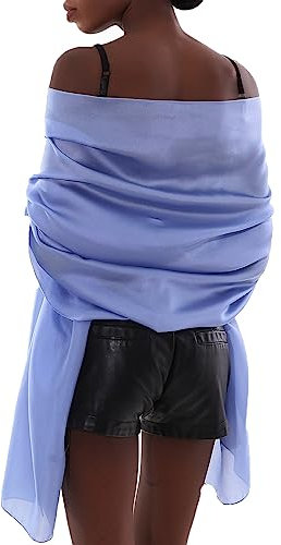 Stola Blu Elegante Donna Cerimonia Foulard Scialle Sciarpe Sciarpa Leggera Stola Sposa