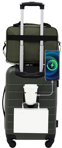 Wrangler Ensemble de valises intelligentes avec Porte-gobelet et Port USB, Profondeurs Profondes, 2 Piece Set, Ensemble de Bagages intelligents avec Porte-gobelet et Port USB