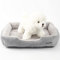 Nyescasa Hundebett Katzenbett Hundematte Katzenschlafplatz Hundesofa Katzensofa Hundekörbchen Katzenkissen Hundekissen Orthopädische Waschbar Rutschfest für Kleine Hunde und Katzen Grau S(40*31*10）