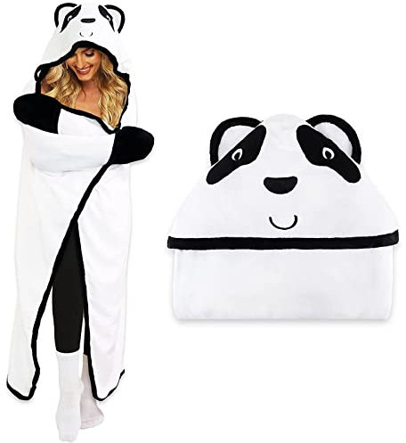 Faultier Decke Kuscheldecke Mit Ärmeln, Gelb Faultier Super Soft Flauschige Couchdecke, Warme Ärmel-Fleecedecke, Weiche Tagesdecke Wohndecke Sofa Decke Überwurf Geburtstag,White Panda