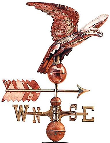 Wetterfahne mit Zubehör Adler Wetterfahne aus Metall für Dächer, Garten Hof Terrasse Ornament Windfahne, Roségold