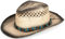 Fidra Unisex Straw Cowboy hat with Double Bead Band. Natural Black,Fast UK Post 48-72 Hour delivery (as8, Alpha, l)
