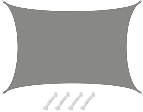 AMANKA 98% Protezione UV: Vela Ombreggiante 6x4 - Impermeabile - Tenda a Vela Impermeabile Rettangolare - Tenda da Sole per Esterno Vele Parasole da Esterno Parasole a Vela Ombra Balcone Parasole Vela