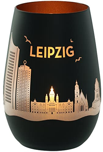 Goodtimes Windlicht Leipzig Skyline (Schwarz & Bronze)