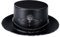 HINGTAT Steampunk Pest Arzt Hut PU Leder Schwarz Flacher Zylinder Hut für Halloween Cosplay Halloween Hut Schwarz, Einheitsgröße