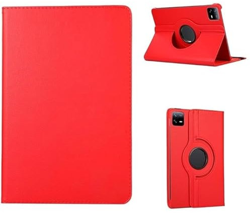 TODOBARATO 24HORAS Funda para Xiaomi Mi Pad 6 - Mi Pad 6 Pro 11 Roja Giratoria 360
