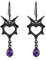 Goth Ohrringe Sterling Silber schwarz Fledermaus Flügel lila Vampir Ohrringe für Mädchen Fledermausschmuck für Frauen baumeln