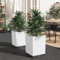 CIADAZ Jardinières 2 pcs Blanc 30x30x37 cm polypropylène,Jardiniere sur Pieds,Jardiniere Terrasse
