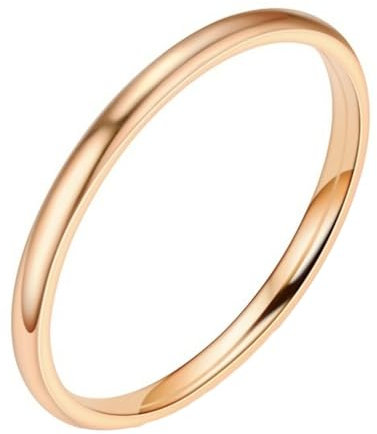 Homxi Ringe für Damen Edelstahl,Feine Runde 2MM Ringe Damen Rosegold Ring Damen Gr. 67 (21.3)