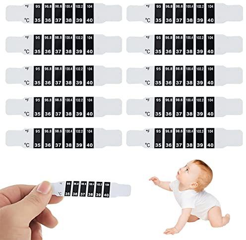 Stirn Thermometer Fieber Kinder,Thermometer Streifen,Thermometer Aufkleber,Streifen Thermometer,Wiederverwendbar Für Temperaturkontrollen Bei Babys