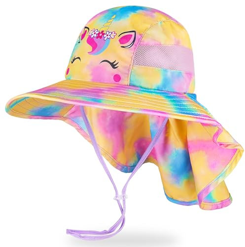 MHJY Cappellino Bambino Cappello Estivo Sole Bambini UPF 50+ Protezione Solare Bimba Berretti e Cappellini Mare per Bambina con Sottogola Regolabile 2-9 Anni