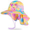MHJY Kids Sun Hat Girls UV Protection Summer Hats Adjustable Beach Cap Unicorn Bucket Hats with Wide Brim Neck Flap for Toddlers 2-9 Years Pink Yellow